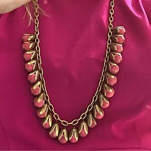 Lenora Dame Gold and Pink Teardrop Necklace